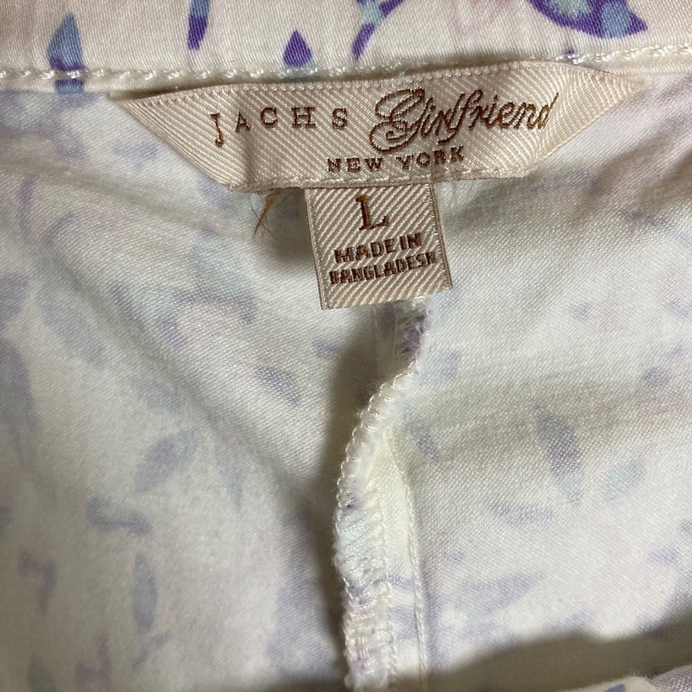 Jachs Girlfriend Floral Shorts Womens Large Purple White Cotton Modal - Picture 2 of 7
